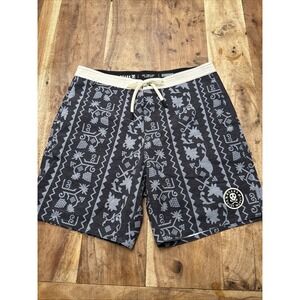 Roark Shorey BoardShorts Series The Chiller Sz 28‎ Gray 6" Beach Vacation